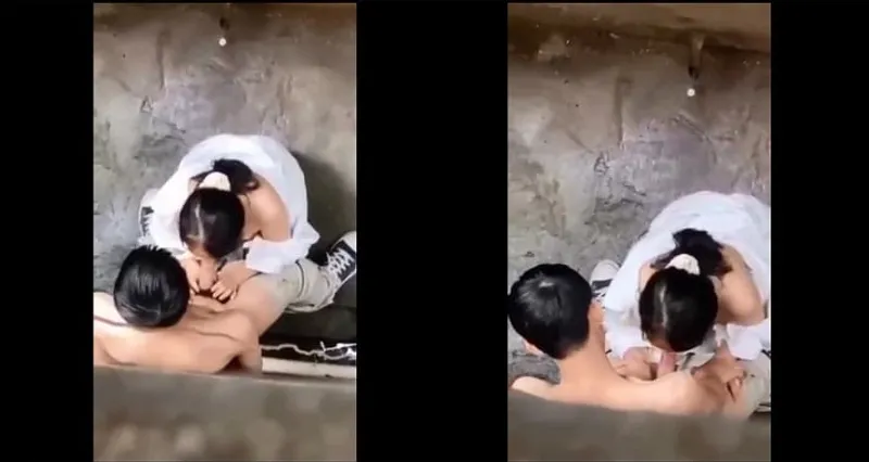 Quay lén em em học sinh bj cho em người yêu trong hẻm